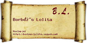 Borbás Lolita névjegykártya