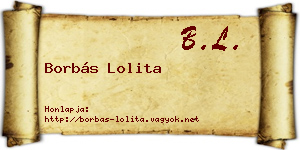 Borbás Lolita névjegykártya